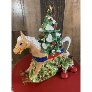 WATERFORD HOLIDAY HEIRLOOMS LIMITED EDITION ROCKING HORSE TEAPOT CHRISTMAS VTG